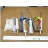 Image 1 : (2) Caulking Guns, (2 Partial pks) Cable Ties  & (4) Partial Tubes of Caulking