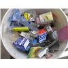 Image 4 : Pail Of Misc. Shop Items -  Plumbing Fittings, Rivets, Nails, Electrical Splitter, Screws, Grill Fas