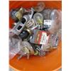 Image 4 : Pail Of Misc. Shop Items - Casters, Staples, Bolts, Self Tapping Screws, Springs etc.