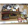 Image 1 : Box of Misc. Shop Items - Nails, Sandpaper, Bolts, Screws, J-Roller, Electrical Plugs/Plates etc.