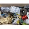 Image 5 : Box of Misc. Shop Items - Nails, Sandpaper, Bolts, Screws, J-Roller, Electrical Plugs/Plates etc.
