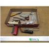 Image 1 : Upholstering Tools - Nippers, Wet Stone, Automatic Awl, Awl, Vintage GW Mount Tool
