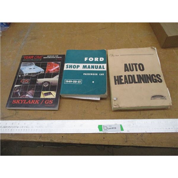 (3) Shop Manuals Headliner Fabric Swatch Booklet, Year One Skylark GS