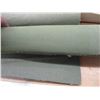 Image 2 : Partial Roll Beige Vinyl w/Underlay, Heavy Woven Green Fabric, Window Screen