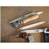 Image 3 : Upholstery Shop Tools -Curved Needles, Staple Pliers, Wet Stone, Angle Gauge, Snap Set etc.
