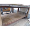 Image 5 : Angle Iron Frame Wooden Work Bench On Casters w/Extension (8'x4' w 8" Drop Leaf)
