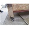 Image 8 : Angle Iron Frame Wooden Work Bench On Casters w/Extension (8'x4' w 8" Drop Leaf)