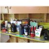Image 1 : Various Shop Solvents & Fluids - Paint Thinner, Kerosene, Brake Fluid, Motor Oil, Gas Line Anti-Free
