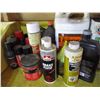 Image 2 : Various Shop Solvents & Fluids - Paint Thinner, Kerosene, Brake Fluid, Motor Oil, Gas Line Anti-Free
