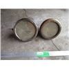 Image 1 : (2) Antique Automotive Head Lights w/Glass & Bezels - Not Matching, One Lens Cracked