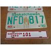 Image 3 : (2) 1989 Saskatchewan License Plates, (1) 1990 Saskatchewan License Plate & (1) 1989 Construction Pl