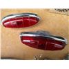 Image 4 : (1 Pr) Vintage Tred Glass Lens Tail Lights, Horn Button & (1 pr) Glass Refactors w/Bezels