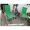Image 1 : (2) Vintage Folding Lawn Chairs & (2) Golf Bag Caddies w/Golf Shoes of Unknown Size