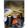 Image 1 : Lot Of High Density Foam of Various Thickness/Dimensions, Wooden Pieces, Seat Batting, Tarps, Head R