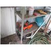 Image 5 : Metal Shelf w/Contents - Dana Safety Catalytic Heater, Garden Hand Tools, Small Swede Saw, Hedge Tri