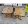 Image 3 : (4) Wooden Patio Tables  (two Folding) & Kids Folding Lawn Chair