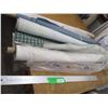 Image 1 : (4) Partial Rolls Upholstery Material - White, Green, Blue, Vinyl