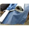 Image 2 : (5) Partial Rolls Upholstery Material - Brown Woven, Blue, Black Vinyl,