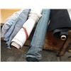 Image 2 : (5) Partial Rolls Upholstery Material - Carpet Material, Rust Color Vinyl, Blue Woven etc.