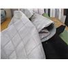 Image 6 : (5) Partial Rolls Upholstery Material - Quilted Diamond Pattern, Green, Black Grey, Grey Fleece/Felt