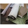 Image 2 : (5) Partial Rolls Upholstery Material - Brown, Green Floral, Red Vinyl etc.