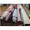 Image 2 : (5) Partial Rolls Upholstery Material - Tope Perforated Vinyl, Yellow, Brown, Red Vinyl