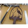 Image 2 : "Yard Art" Spade Shovel, (2)Push Brooms, Corn Broom & Spare Broom Handle