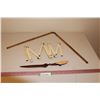 (2) Vintage Folding Measuring Sticks & Wooden Shark Letter Opener
