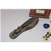 Image 2 : Vintage Cobbler's Shoe Form - 3 , Wooden Organizer, (4) Hot Wheels Die Cast Cars & Blue Glass Eye Wa