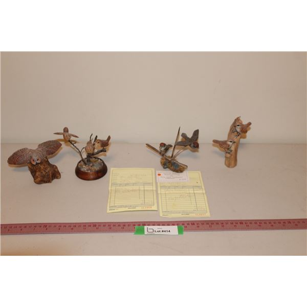 Hand Carved Bird Décor. From Saskatoon Artist Anita Giesbrecht