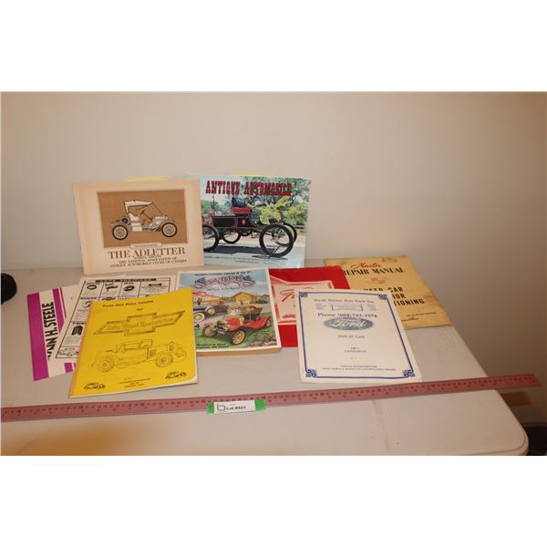 (9 pcs) Vintage Automobile Literature