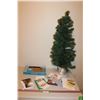3' Tall Mini Xmas Tree, Vintage Xmas Lights & Unused Xmas Greeting Cards & Labels