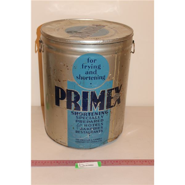 Vintage "Primex" Shortening Tin w/Lid