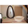 Image 1 : Vintage Horse Collar Mirror, Toilet Seat Riser & Picture Frame Glass And Matting