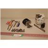 Image 1 : Lot of : Vintage Shaving Utensils, Numbered Railway Pole Date Nails