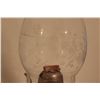 Image 2 : Clear Glass Kerosene Lamp w/Etching Design - 13"x7"
