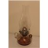 Image 5 : Clear Glass Kerosene Lamp w/Etching Design - 13"x7"