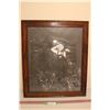 Image 1 : Wooden Framed Picture of Boy - 25.5"x21.5"