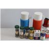 Image 4 : (2) Thermos Brand Thermos (12) Spices & Spice Jars