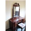 Image 1 : Malcom Make-up Vanity  (Some Wear on Top)- 46"x19"x74"w/Mirror Height w/Stool
