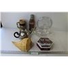 Image 1 : Pyrex Glass Bowl - Conch Shell - Coca-Cola Tin - Metal Teapot - German Beer Stein - Tin - Glass Lid