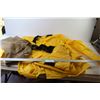 Image 1 : Rain Jacket (Size LG) - CAT Bibbed Overalls (Size XL) - Cloth Bag
