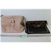 Image 1 : (2) Black Studded Purse - Cream Coloured