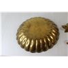 Image 4 : Brass Seashell Dish, (2) Brass Flower Candle Holders