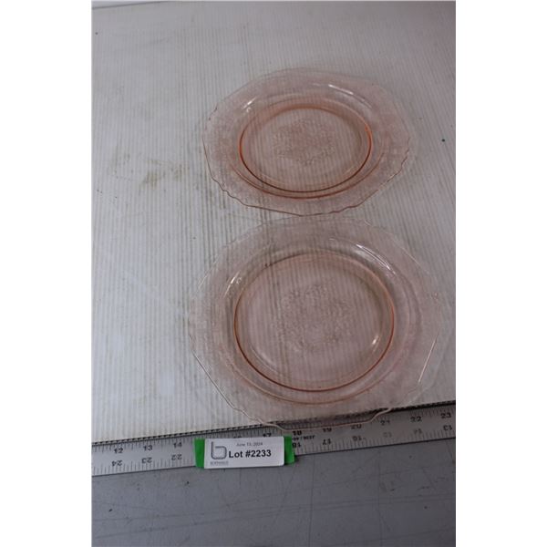 Florentine Pink Depression Glass Plates