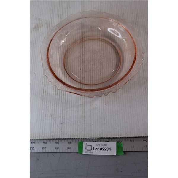 Florentine Pink Depression Glass Bowl