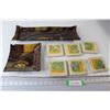 Image 1 : Glass Serving Tray and Plate, (6) Cement Coasters