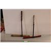 Image 1 : (2) Vintage Metal With Wood Handles Hand Augers / Drills