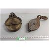 Image 1 : (2) Vintage Barn Block & Tackle Pulleys: 1 Has Wood Pulley Wheel