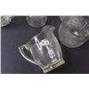 Image 2 : (7) Lot of Vintage Clear Glass: Hand Painted Creamer; Bubble Vase & Misc.